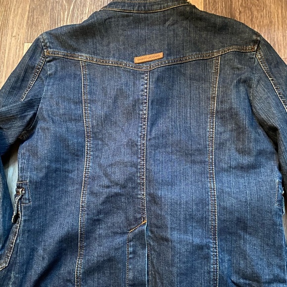 Vintage DKNY Dark Wash Denim Jean Jacket Large Grunge Indie Sleaze 90s Y2K Glam - Picture 7 of 7